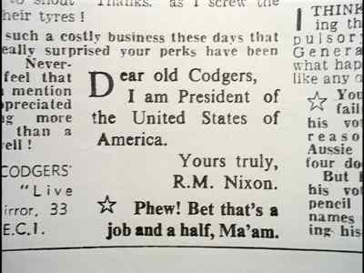 Phew!
Bet that's a job and a half, ma'am. - Monty Python's Flying Circus