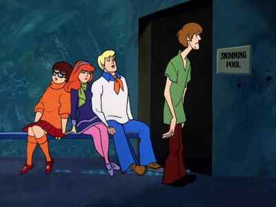 - Phew! Well, we lost him.
- Yeah, and, like, I gotta rest. - Scooby-Doo, Where Are You!
