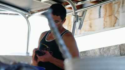 [phone beeps] - Deadliest Catch: Bloodline