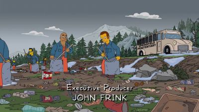 ♪ Pickin' up trash ♪ - The Simpsons