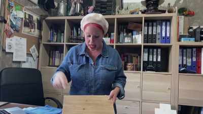 Piece of wood, which
has been sanded, - Escape to the Chateau: Make Do & Mend
