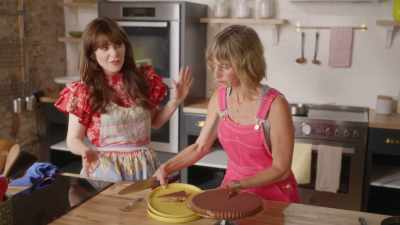 Pies especially often look
messy when you cut them, - What Am I Eating? With Zooey Deschanel