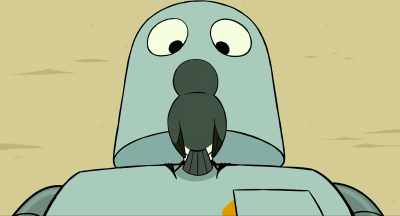 [Pins clatter;
Snowman, Penguin grunt greetings] - Robot Dreams