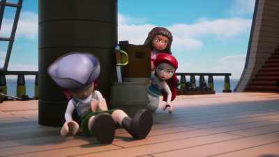 [pirate 1] Grab it!
Someone grab it! [yelps] - LEGO Disney Princess: The Castle Quest