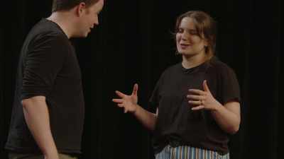 - Piscopal.
(audience laughing) - Bigger! With Brennan & Izzy