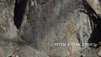 Pitch two is
a 45-meter face climb, - Edge of the Earth