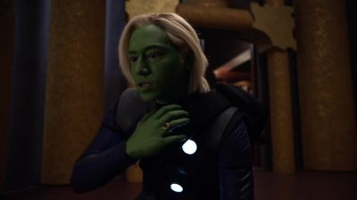 Place your hand on
the central terminal. - Supergirl