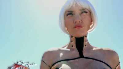 [plane engines whirring] - Giantess Attack vs. Mecha Fembot