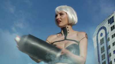 [planes whirring]
 [weapons whirring] - Giantess Attack vs. Mecha Fembot