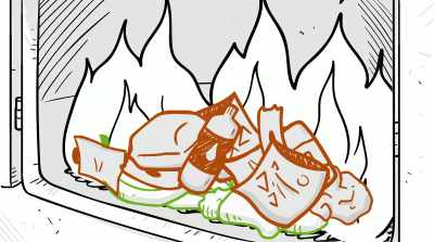           Plastic burns
       and burns very well - The Story of Plastic