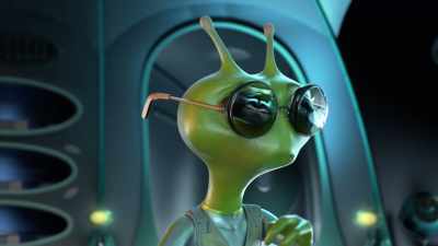 [playful exclaiming] - Alien TV