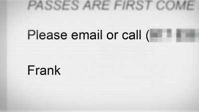 Please email or call to reserve. Frank." - Fyre