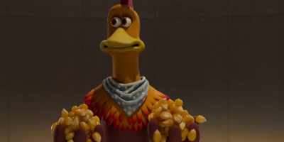 Popcorn. [chuckles nervously] - Chicken Run: Dawn of the Nugget