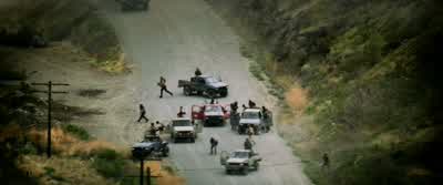 Position to machine gun. - Shooter