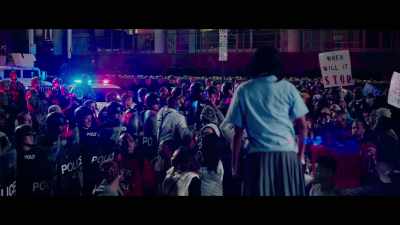 (protesters clamoring) - The Hate U Give
