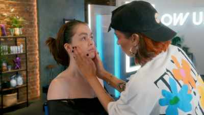 [pulsing electronic music plays] - Glow Up: Britain's Next Make-Up Star