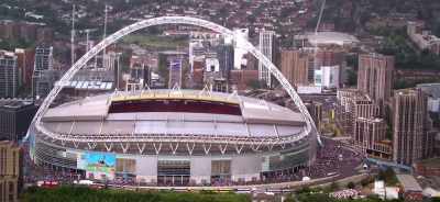[pulsing suspenseful music playing] - The Final: Attack on Wembley