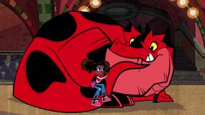 - (purrs)
- (chuckles) - Marvel's Moon Girl and Devil Dinosaur
