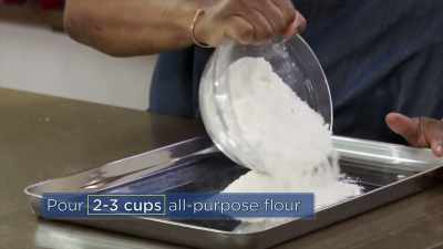 Put about 2 or 3 cups of flour in there. - Selena + Chef
