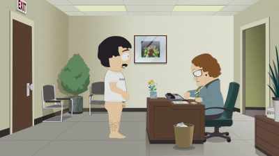 Put this around your neck.
Through that door - South Park (Not Suitable for Children)