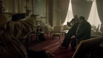 Put down the gun. - Agatha Christie's Poirot