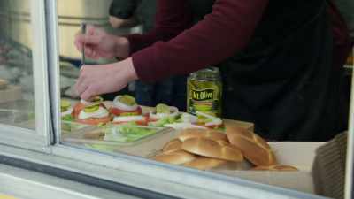 Put my lettuce and onion
end everything onto the buns,
I guess. - No Recipe Road Trip With the Try Guys