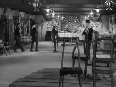 Put the beer right back there on the table,
boys. One on each end. - Fort Apache