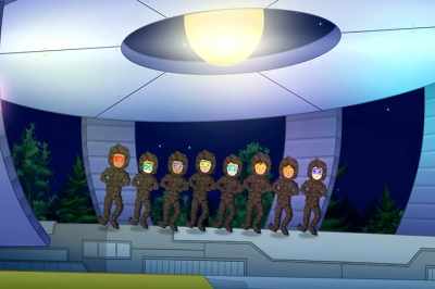-Put the brake on, bus!
-[horn honks] - The Magic School Bus Rides Again