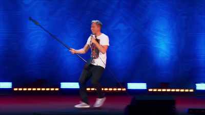 Putting the strap-on on
and just knocking beans on the table. - Russell Howard: Recalibrate