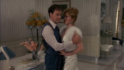 Putting up shelf paper - Johnny Dangerously