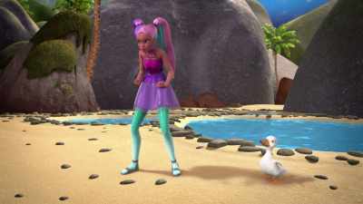 -[quacks]
-Someone's gotta keep her - Barbie: A Touch of Magic