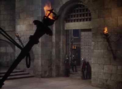Quick, guards, quick !
There's a traitor inside trying to escape ! - The Adventures of Robin Hood