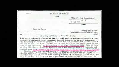 Quote, "At approximately
0300 hours 26, December 1980, - Truth Hunter