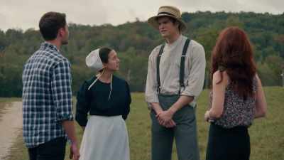 - Rach, why don't you
take April inside, - Plus One at an Amish Wedding