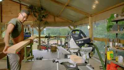 Radha's double width Douglas fir
columns - Handmade: Britain's Best Woodworker