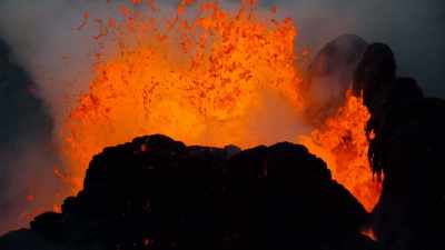 Radioactive lava up here
proves there's a raging - One Strange Rock
