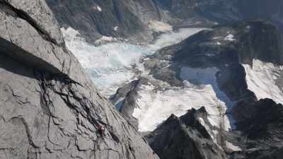 Rappelling
like this is always - The Devil's Climb