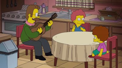 ♪ Rapture's a-coming,
going up to paradise ♪ - The Simpsons
