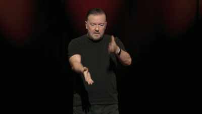 А, чтоб тебя, давай сюда.
Вот, ввела. Можешь заказывать». - Ricky Gervais: Armageddon