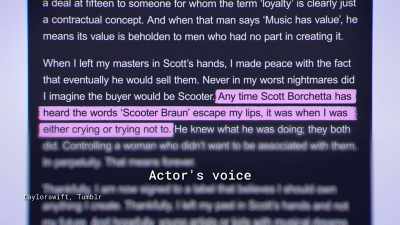 [reading]
"Any time Scott Borchetta
has heard the words - Taylor Swift vs Scooter Braun: Bad Blood
