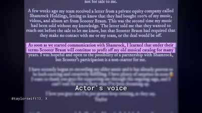 [reading]"As soon as we started
communication with Shamrock, - Taylor Swift vs Scooter Braun: Bad Blood