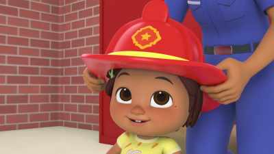 Real firefighter helmets are so big. - CoComelon Lane
