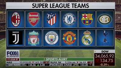Real Madrid, AC Milan, Arsenal,
I had question marked that, - Super Greed: The Fight for Football