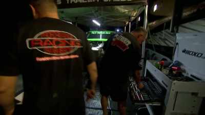 Realized we forgot to hook
up the preferred line to the fuel. - Street Outlaws No Prep Kings Team Attack