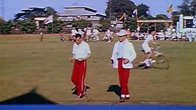 Recreation includes
rousing games of bicycle polo. - The Pacific War in Color
