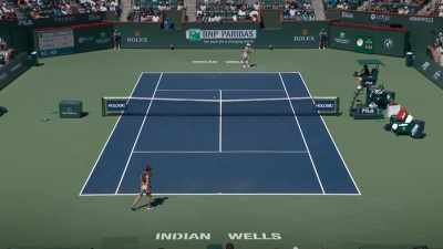 [referee] Game and first set. Sakkari. - Break Point