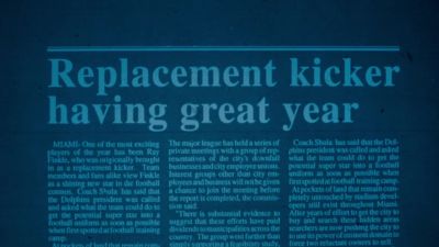 Replacement kicker having a great year - Ace Ventura: Pet Detective