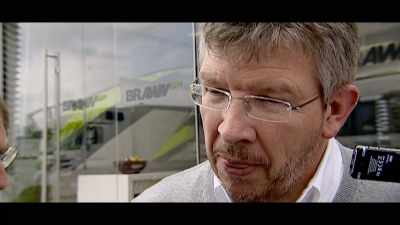 [reporter 2] Yeah,
we asked him about the debrief, - Brawn: The Impossible Formula 1 Story
