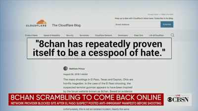 Reporter 5:
In a statement,
Cloudflare said 8chan - Q: Into the Storm