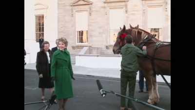 [reporter] Are you anxious
to get away from Washington - First Ladies